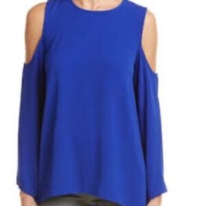 Vince Camuto Blue Cut Out Blouse